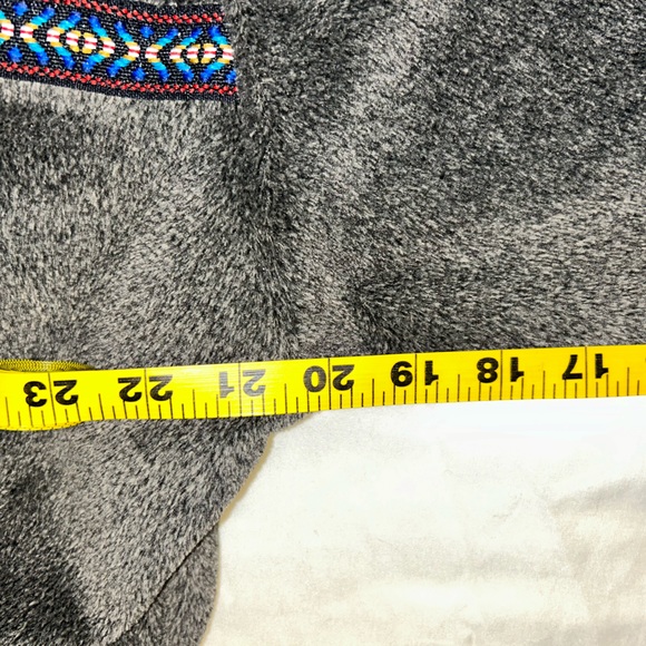 Handcrafted Fleece Full Zip Jacket - Gray - Beautiful - Warm - Aztec - XL Size - Picture 6 of 10
